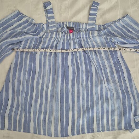 Vince Camuto Blue and White Striped Top - Picture 8 of 16